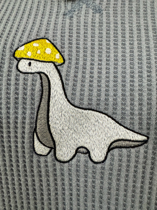 Blue Mushroom Dino Thermal Long Sleeve M