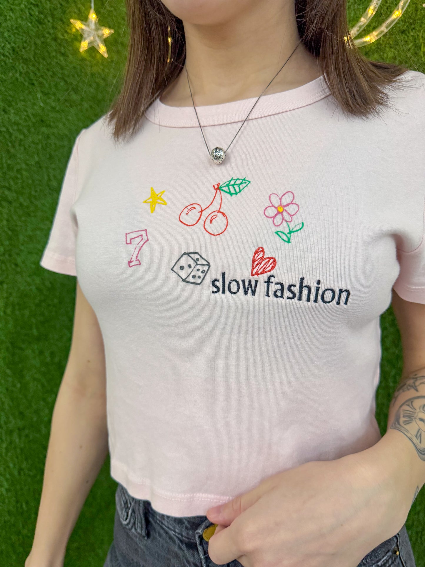 Slow Fashion Doodle Baby Tee M