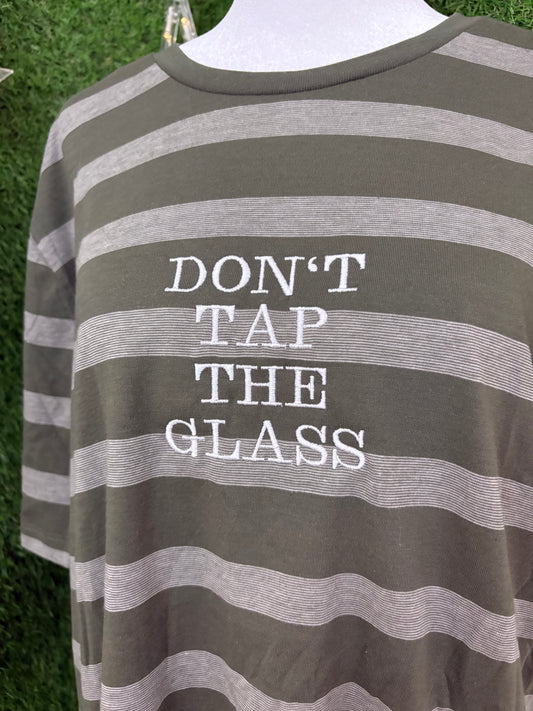 Don't Tap the Glass Green Striped T-Shirt XL