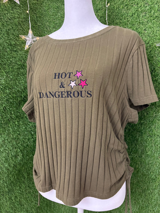 Hot & Dangerous Green Top with Cinched Sides 4XL