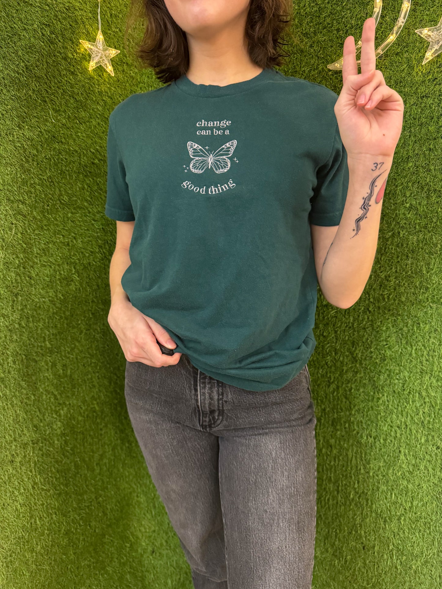 Change Can Be a Good Thing Teal T-Shirt M