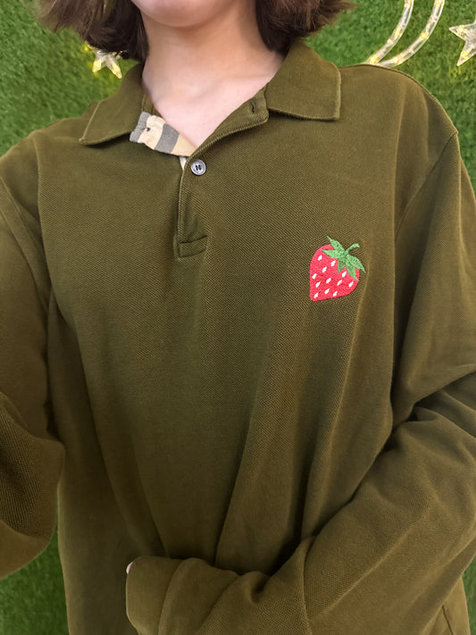 Burberry Strawberry Collared Long Sleeve 2XL