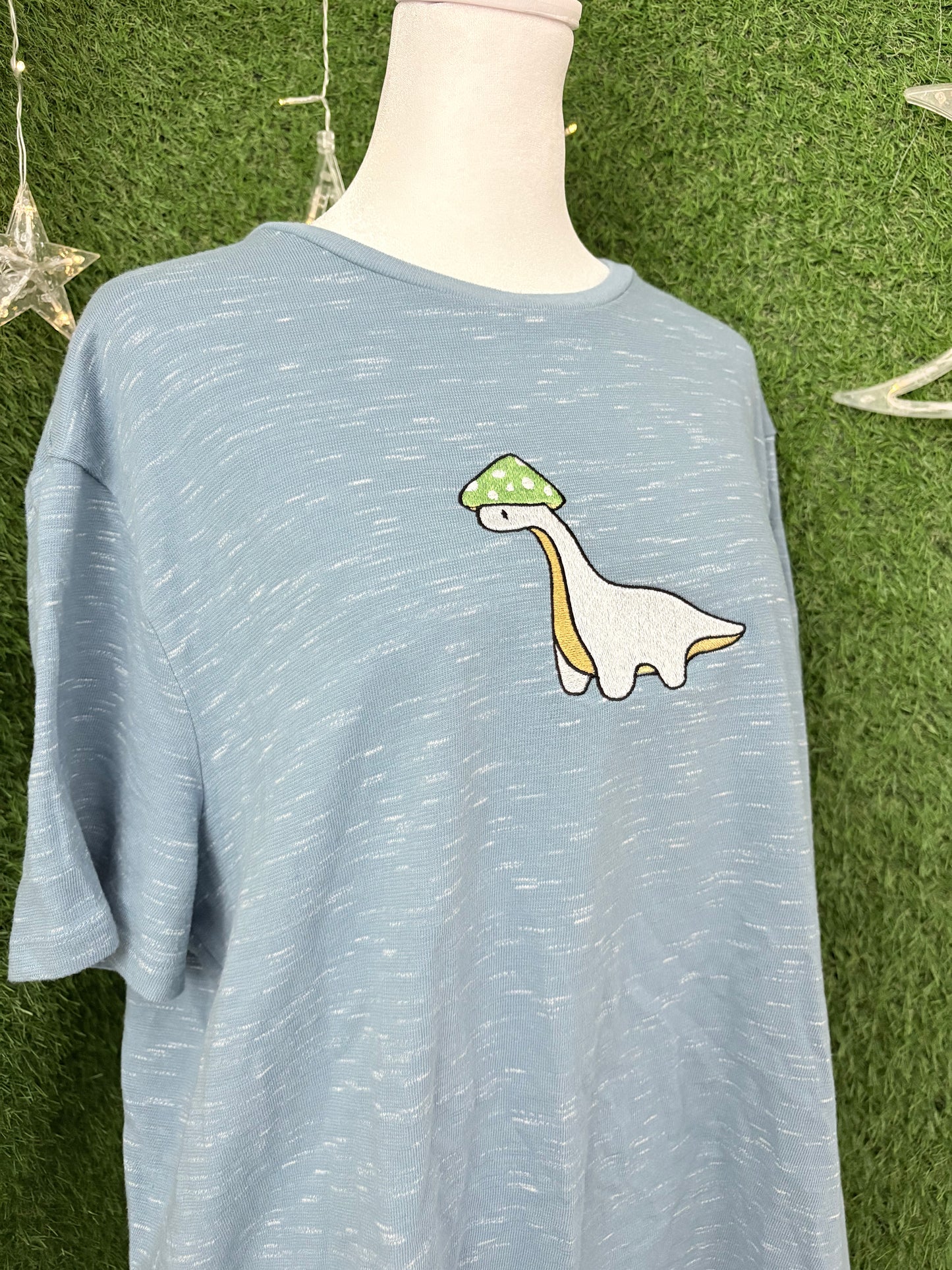 Mushroom Dino Blue T-Shirt XL