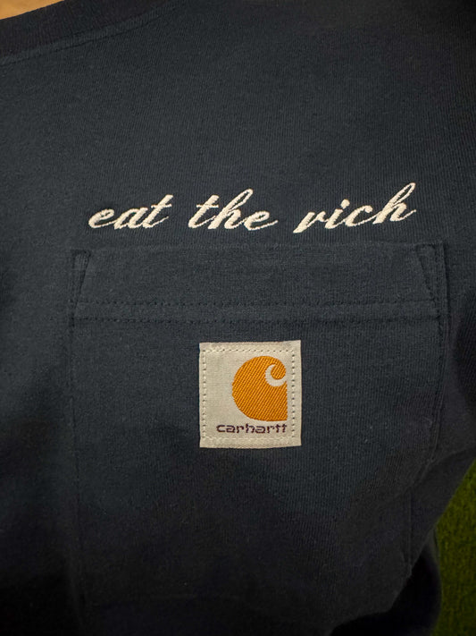 Eat the Rich Navy Pocket Long Sleeve XS