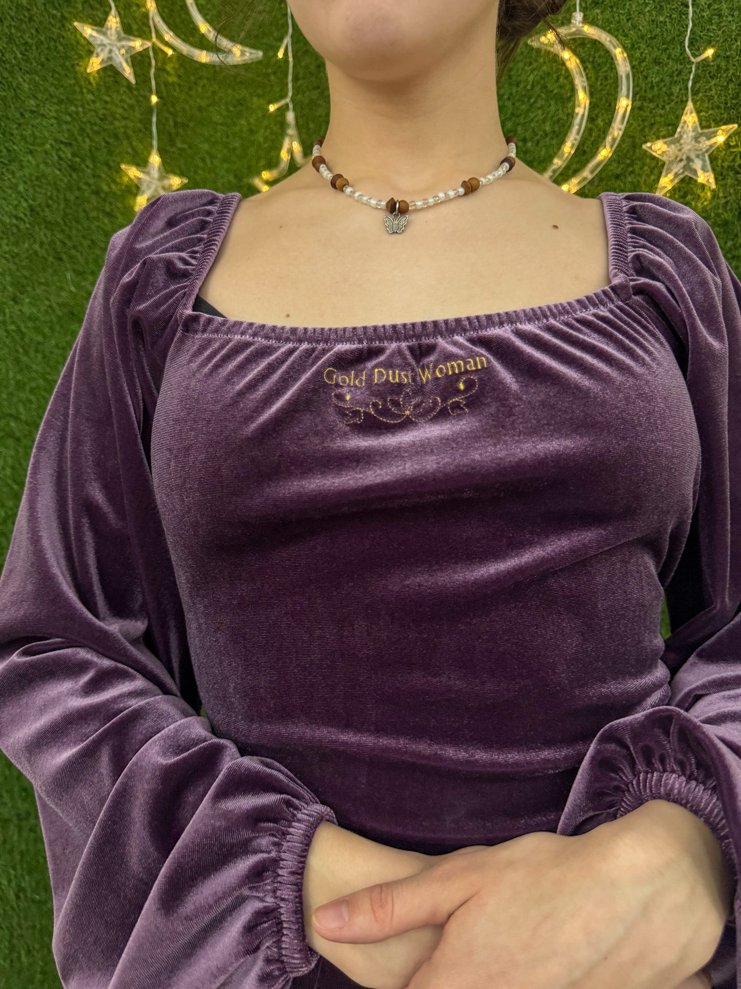 Gold Dust Woman Purple Velvet Dress M