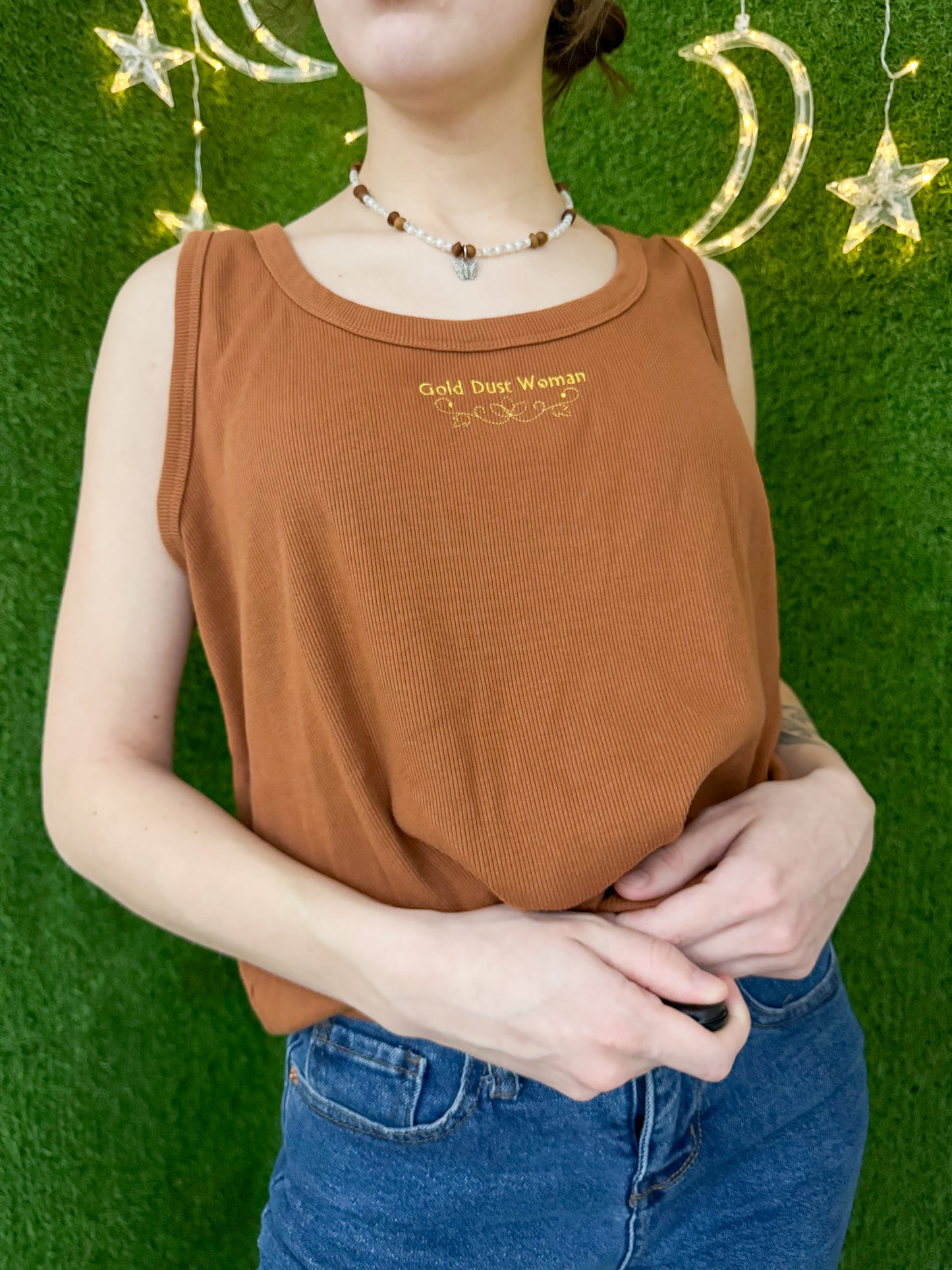 Gold Dust Woman Brown Tank 2XL