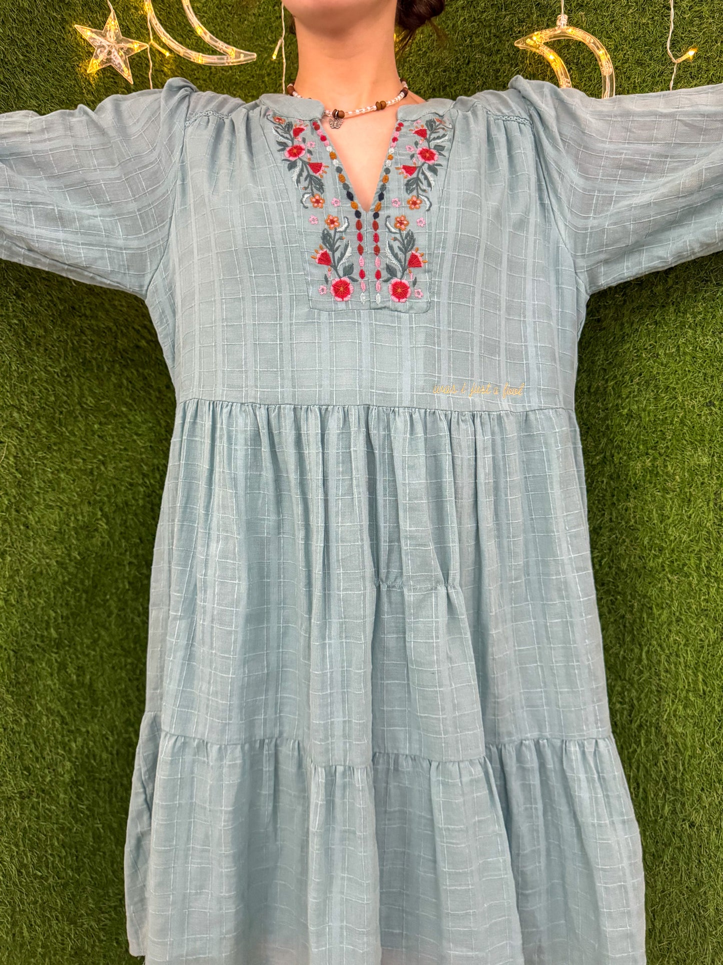Silver Springs V-Neck Blue Dress L