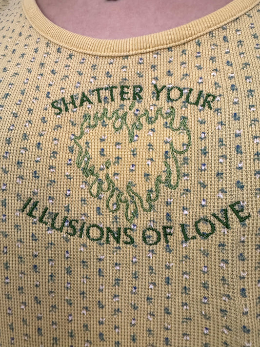 Illusions of Love Floral Yellow Tank L