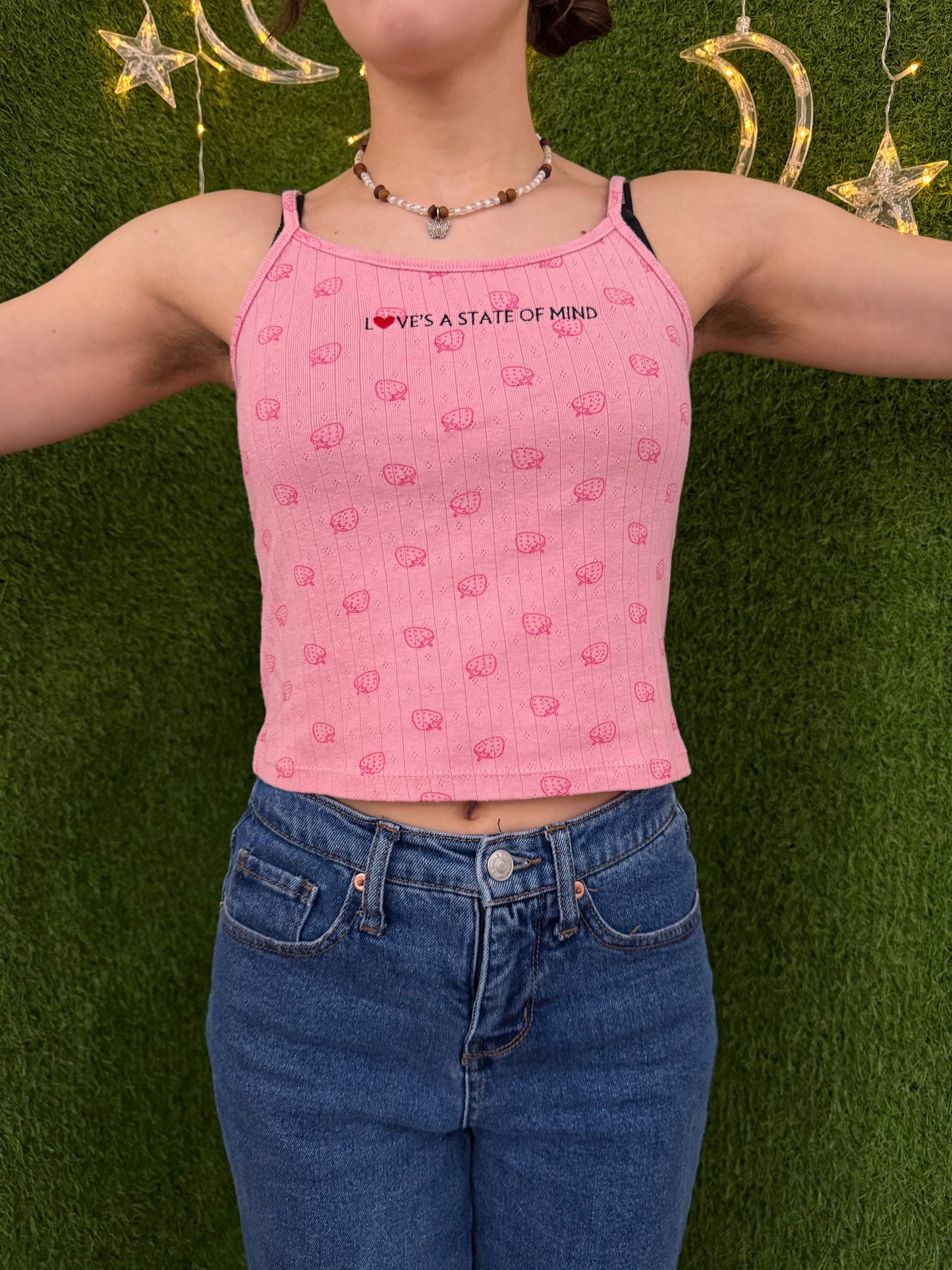 Love's a State of Mind Strawberry Tank M