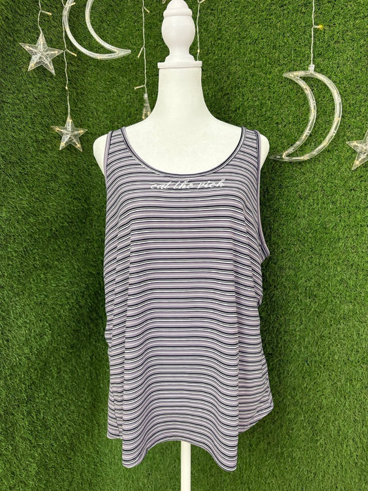 Eat the Rich Striped Tank Top 3XL