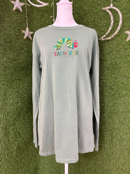 Eat the Rich Caterpillar Green Long Sleeve XS