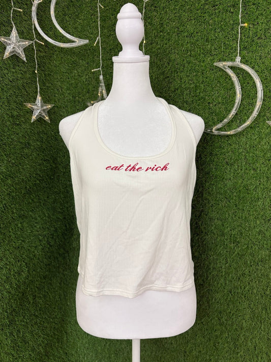 Eat the Rich White Halter Top 2XL