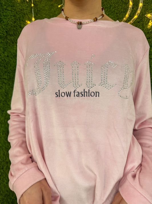 Slow Fashion Velvet Bedazzled Long Sleeve L