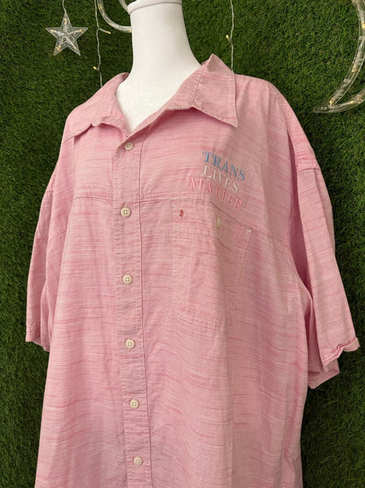 Trans Lives Matter Pink Button Up 4XL