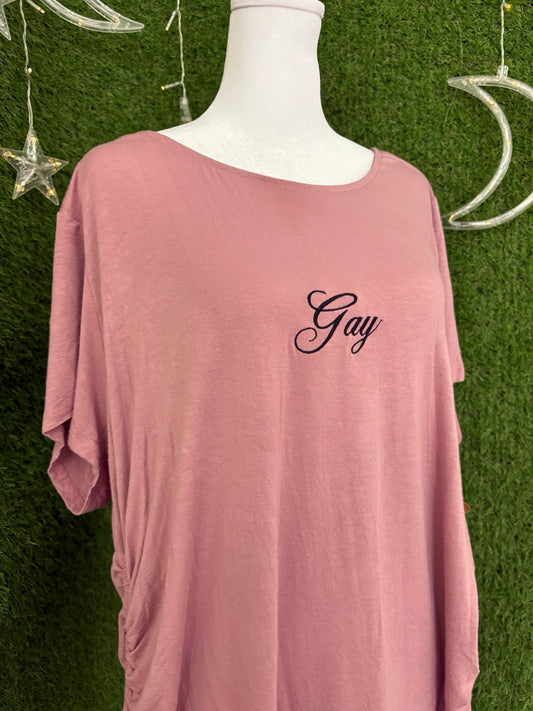 Gay Pink Top Cinched Sides 3XL