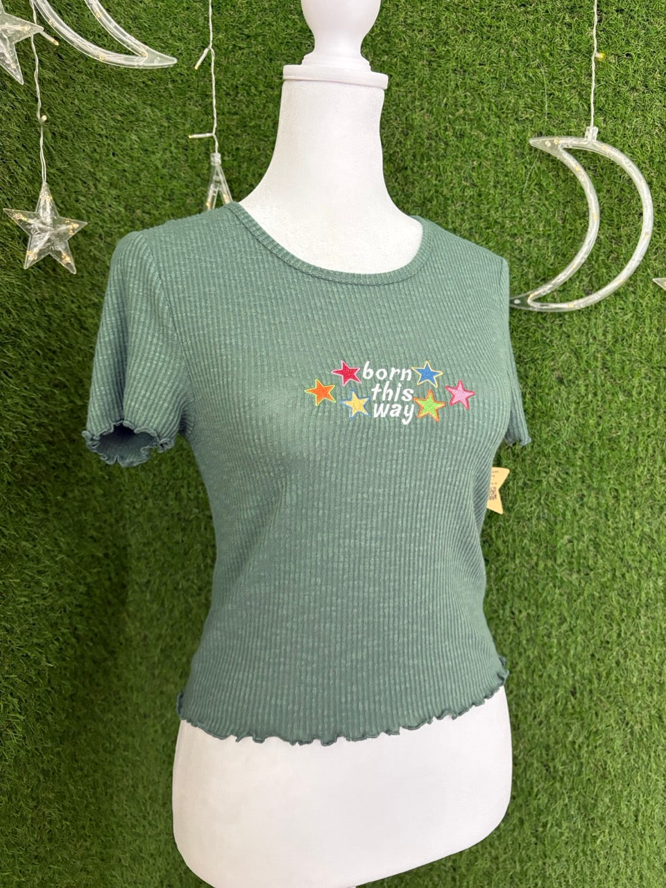 Born This Way Green Baby Tee S