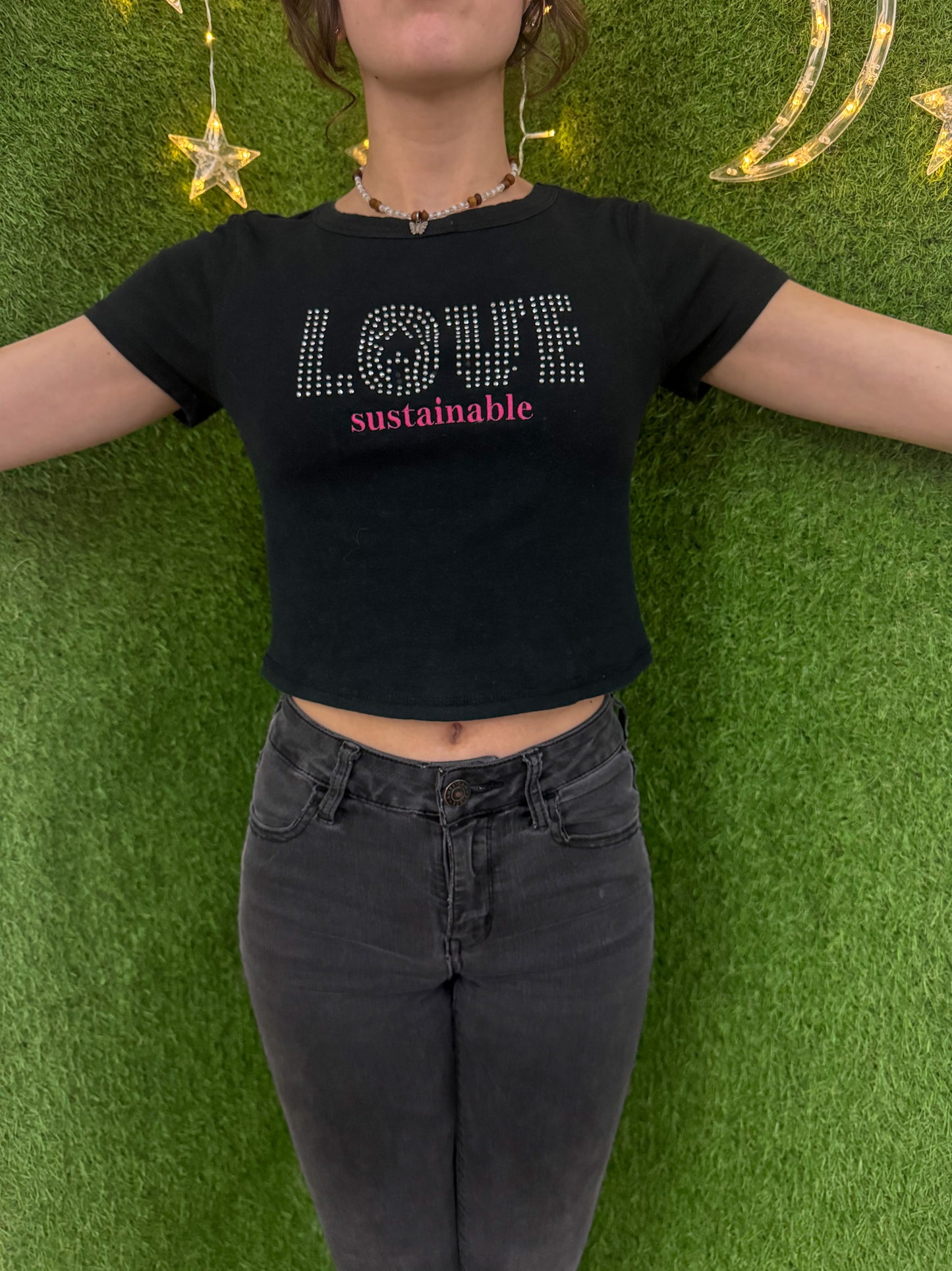 Sustainable Love Black Baby Tee M