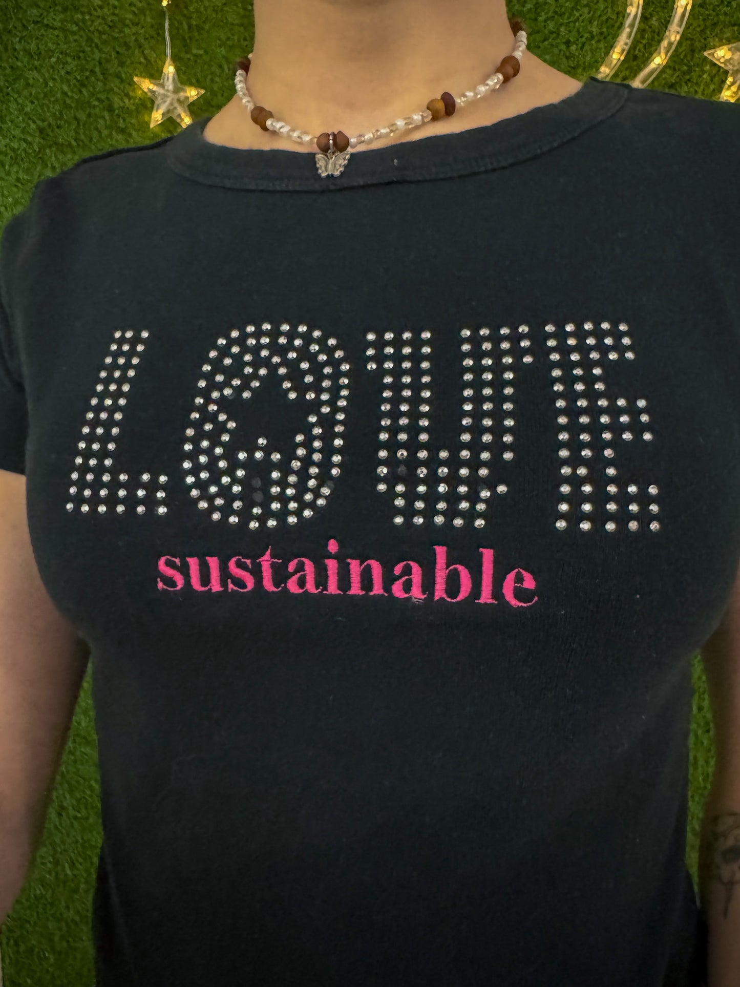 Sustainable Love Black Baby Tee M