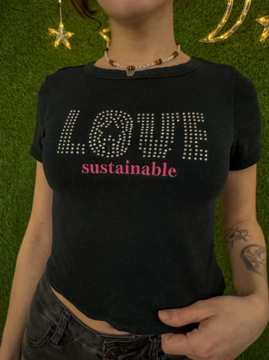 Sustainable Love Black Baby Tee M
