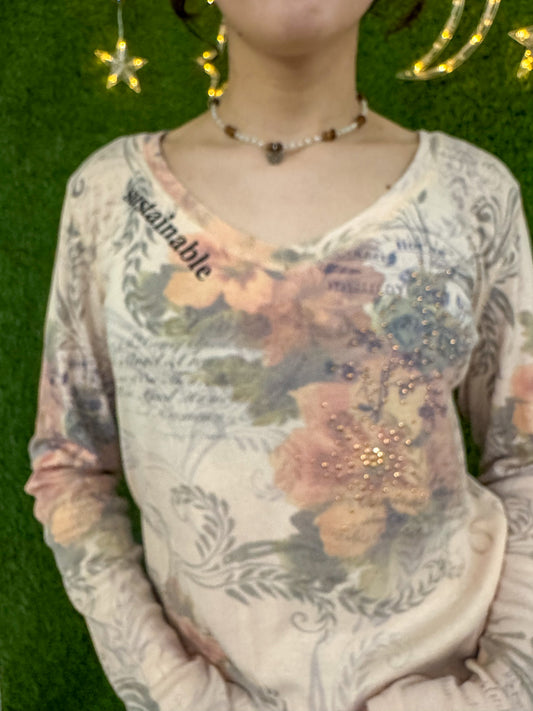 Sustainable Fitted V-Neck Long Sleeve XL