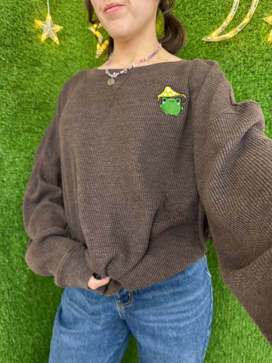 Mushroom Frog Brown Thermal Long Sleeve 2XL