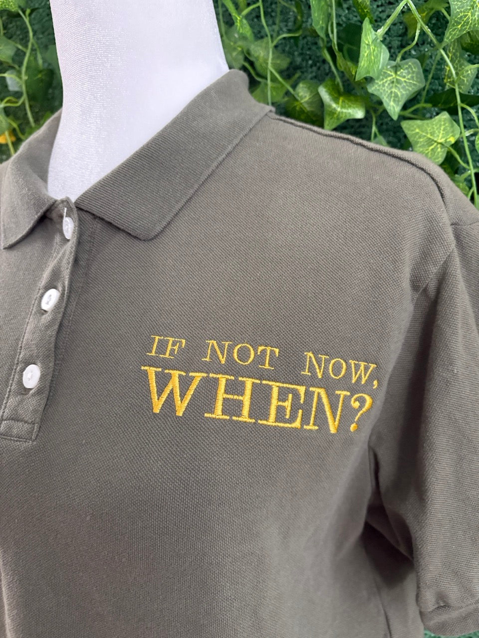 If Not Now, When? Green Collard Cropped Polo M