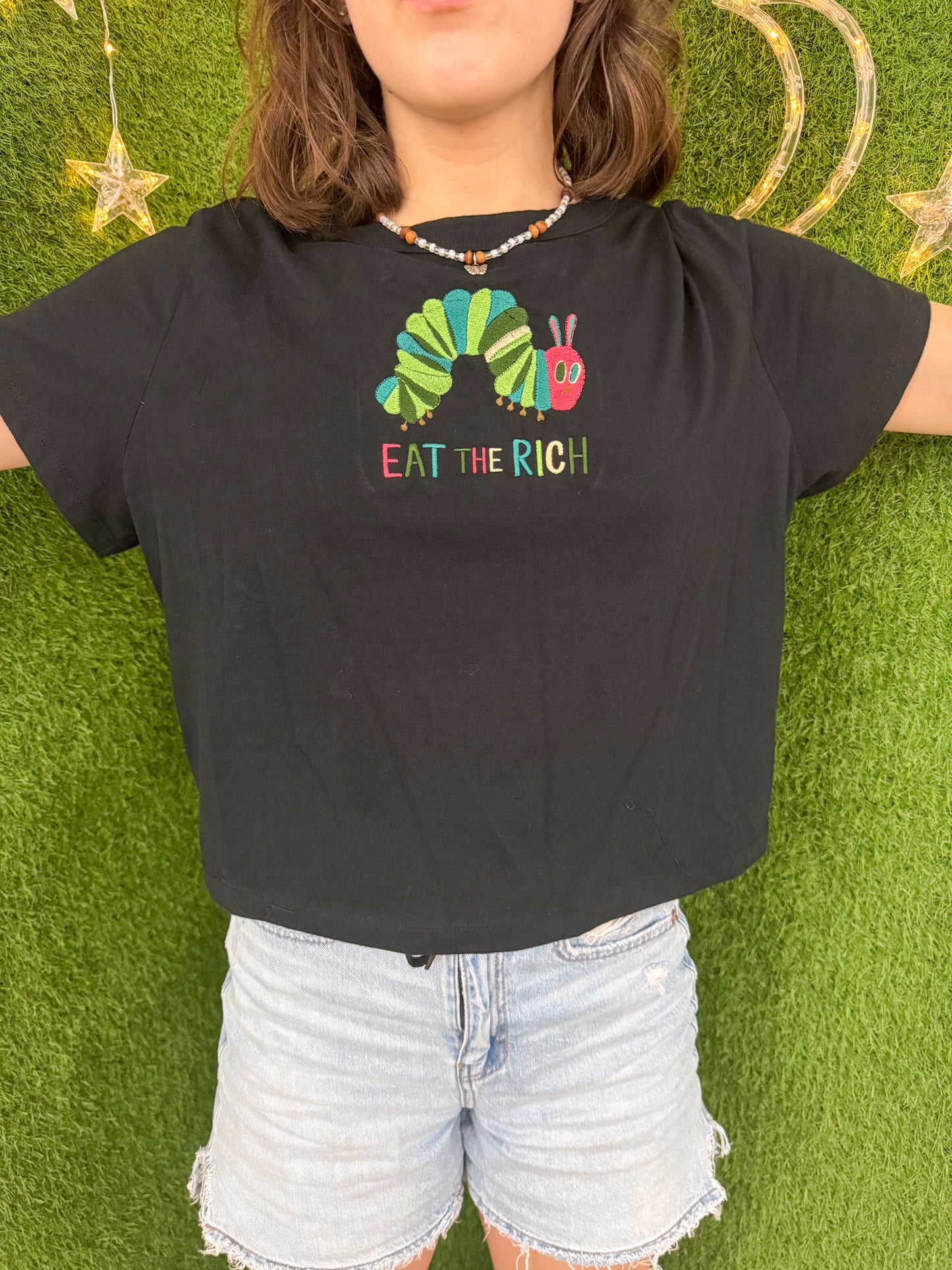 Eat the Rich Black Baby Tee 2XL