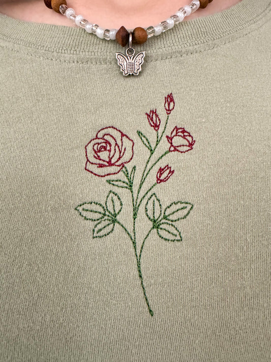 Green Rose T-Shirt S