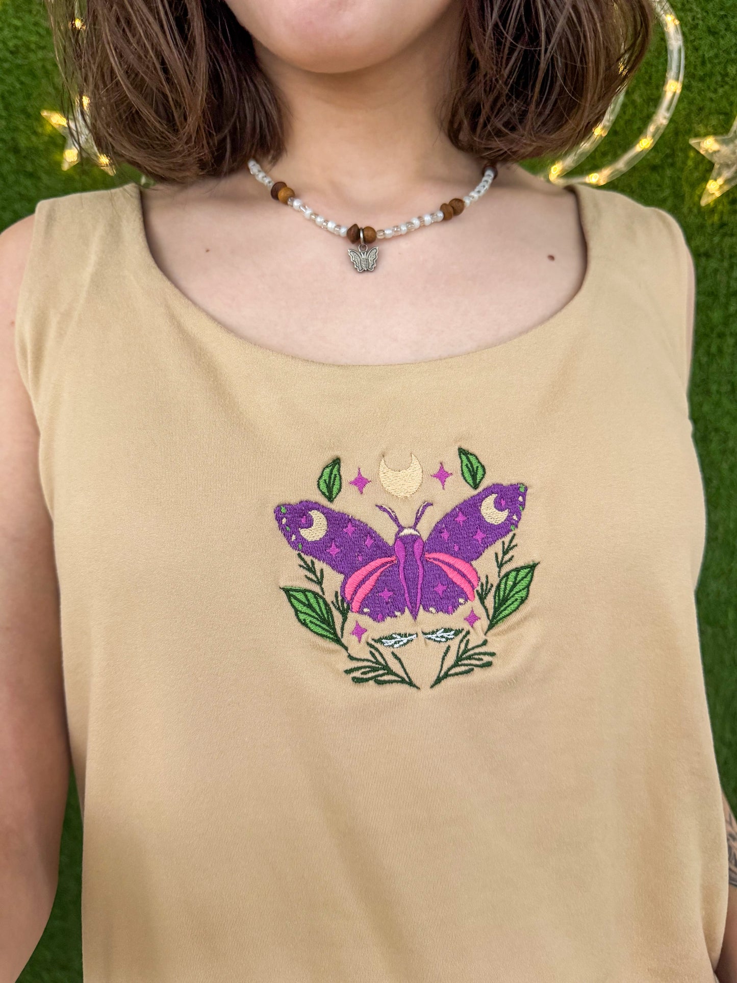 Tan Moth Tank Top 3XL