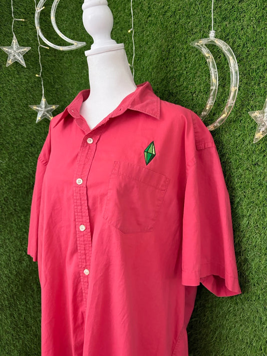 Sims Reddish/Pink Button Up Shirt 2XL