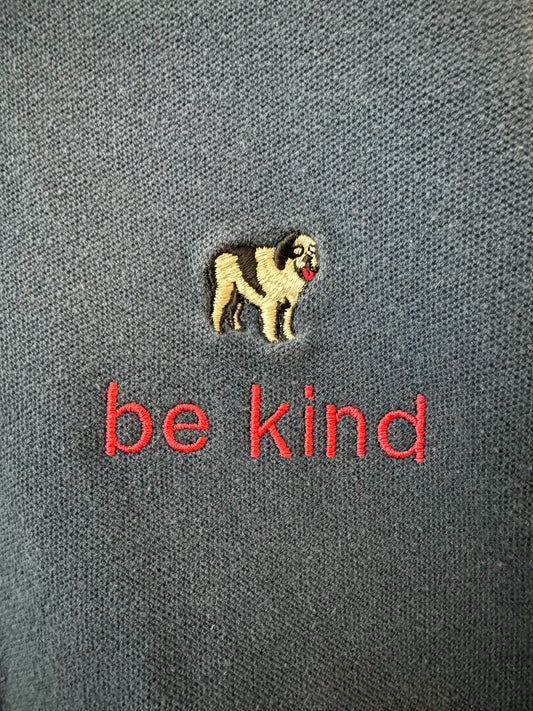 Be Kind Dog Navy Cropped Polo T-Shirt S