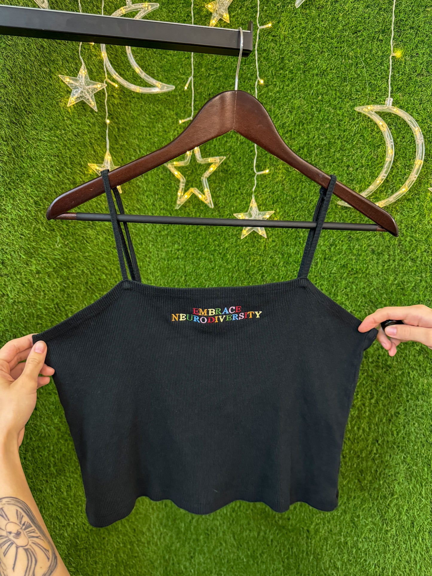 Embrace Neurodiversity Black Cropped Tank 2XL