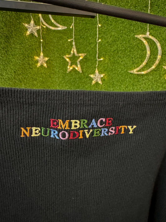 Embrace Neurodiversity Black Cropped Tank 2XL