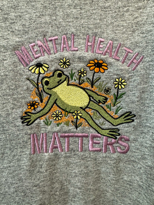 Mental Health Matters Frog Grey T-Shirt S