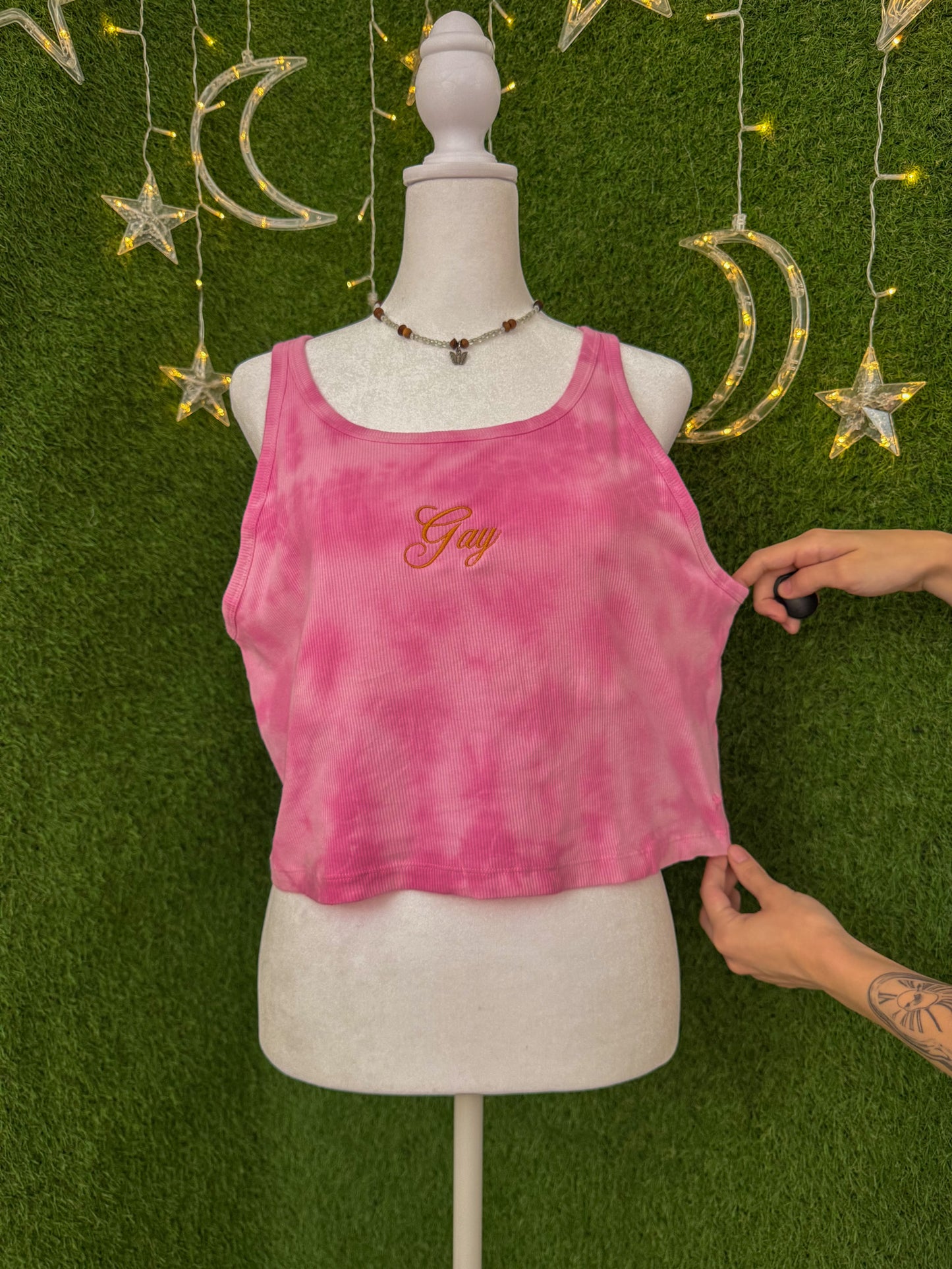 Gay Pink Tie Dye Tank Top 2XL