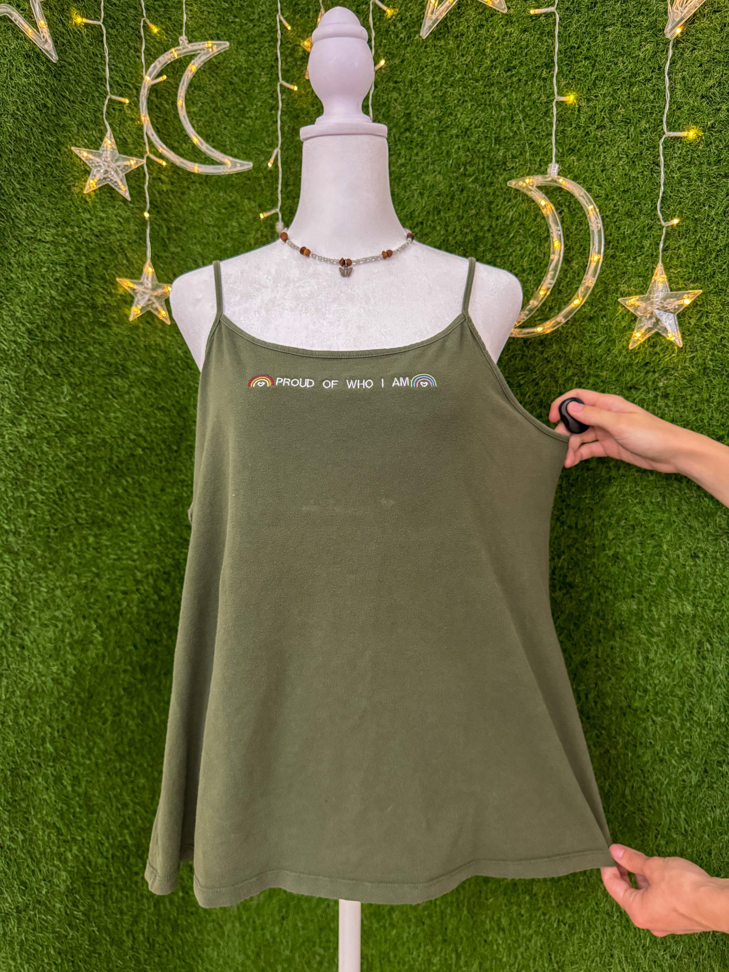 Proud of Who I Am Green Cropped Tank 3XL