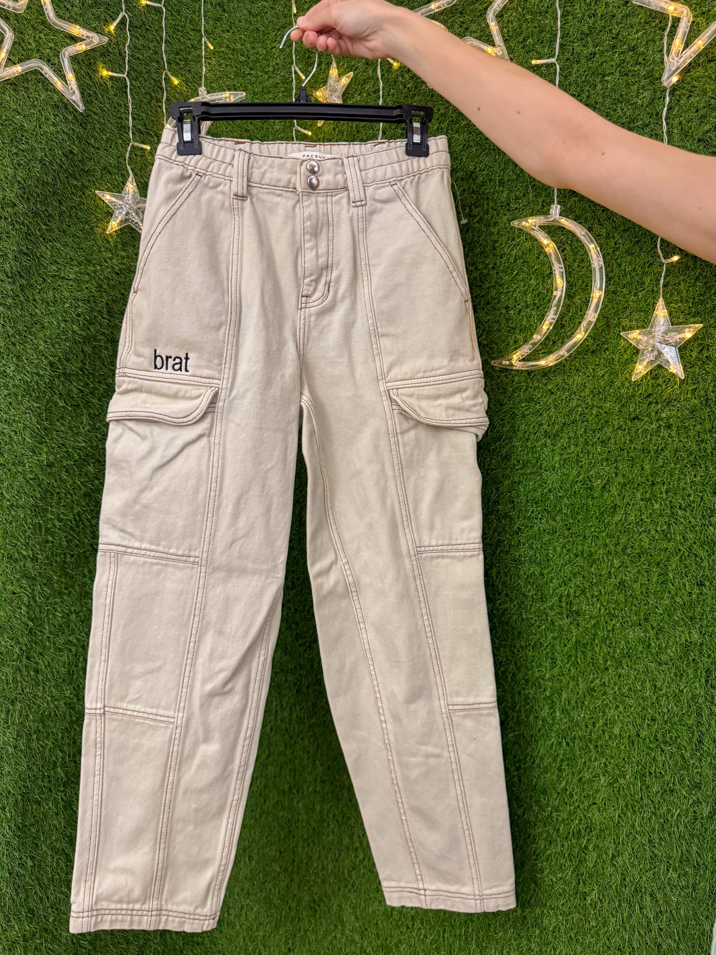 Brat Khaki Cargo Pants XS