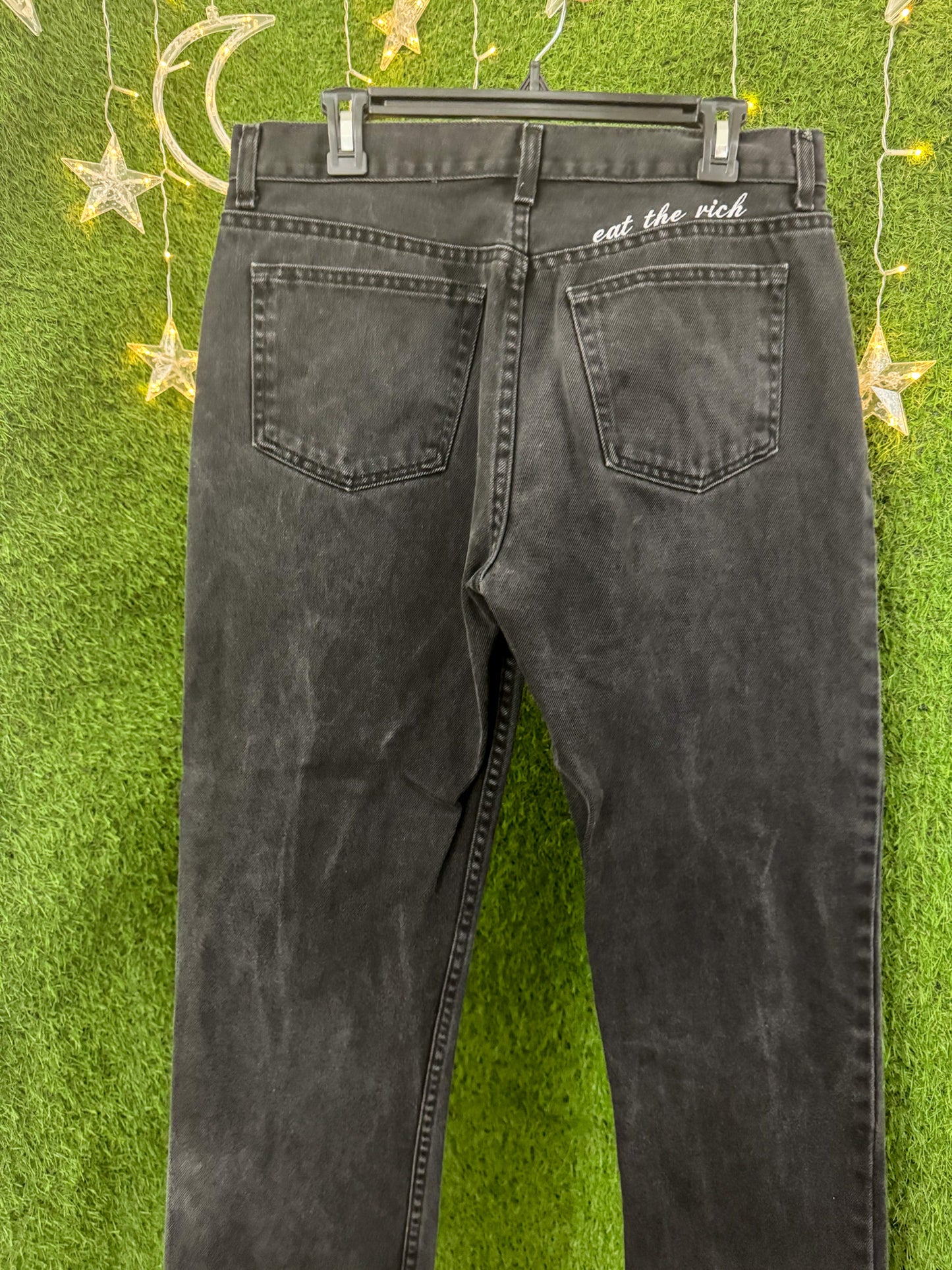 Eat The Rich Black Denim Pants XL
