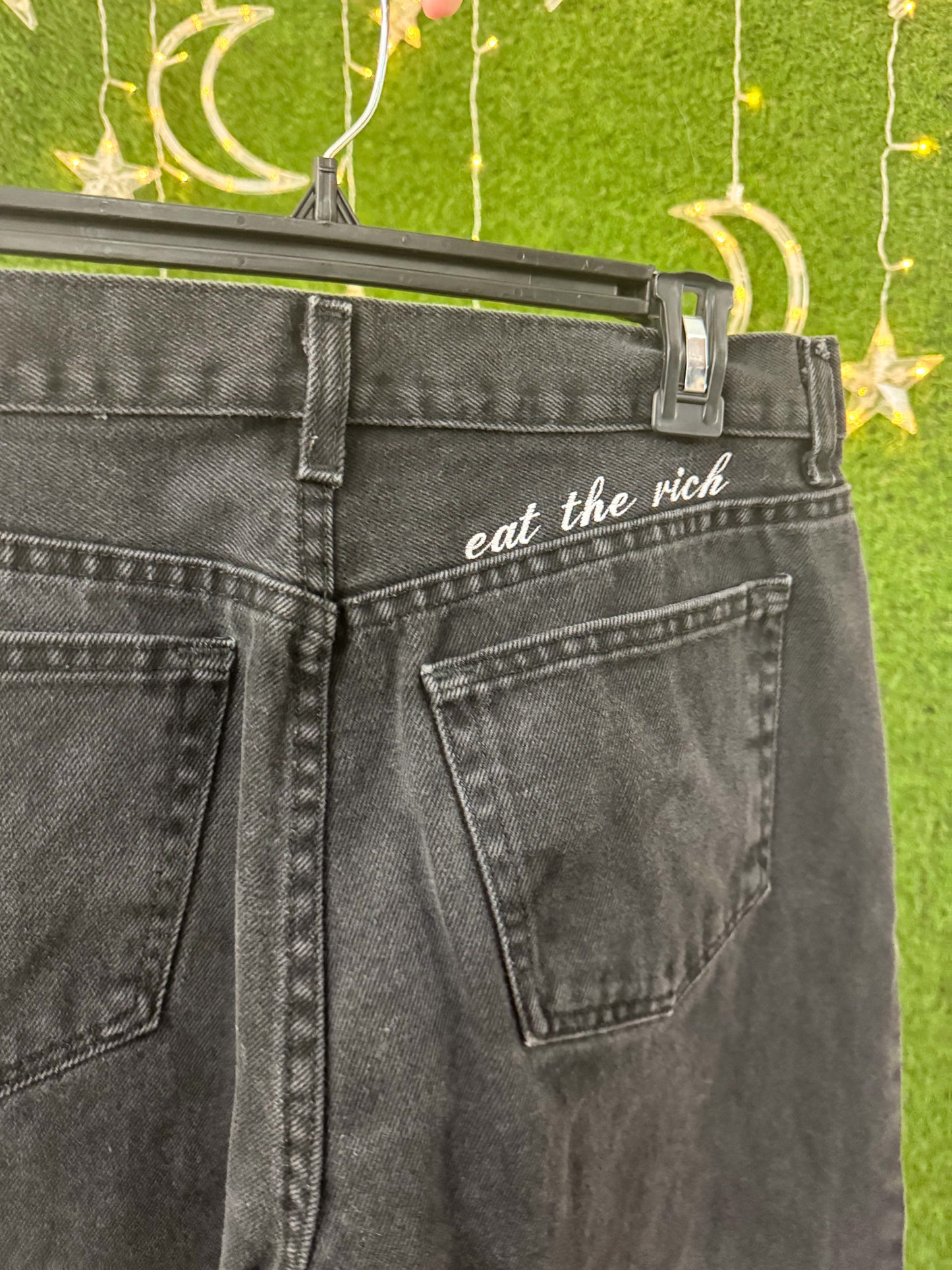 Eat The Rich Black Denim Pants XL