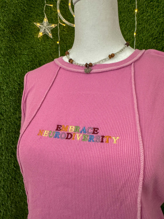 Embrace Neurodiversity Pink Baby Tee L