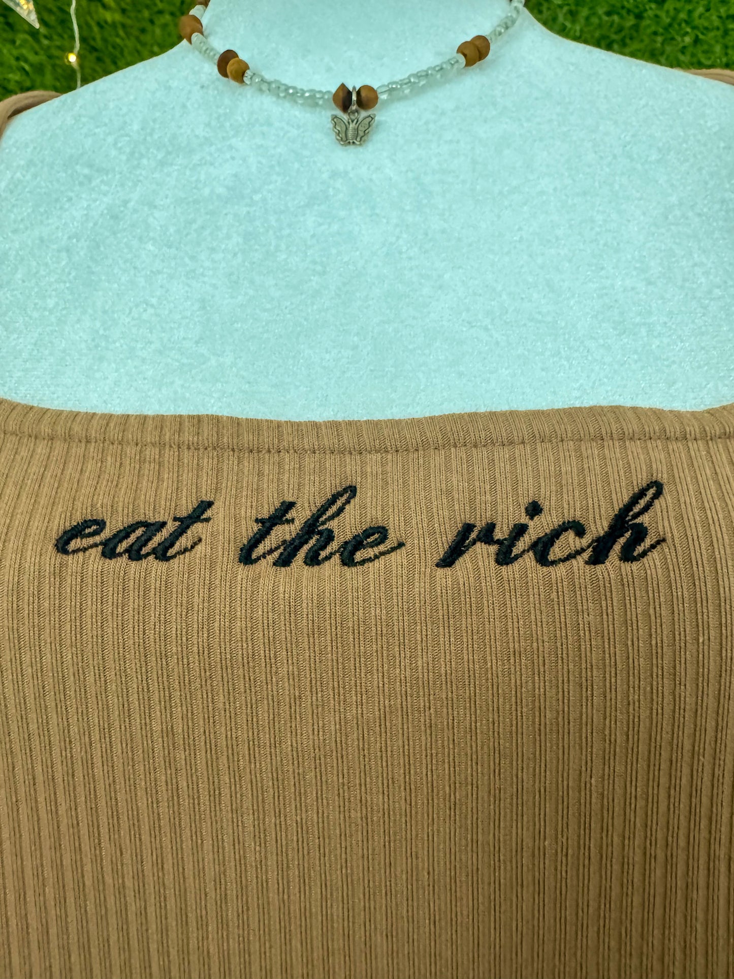 Eat The Rich Long Sleeve Bodysuit 2XL