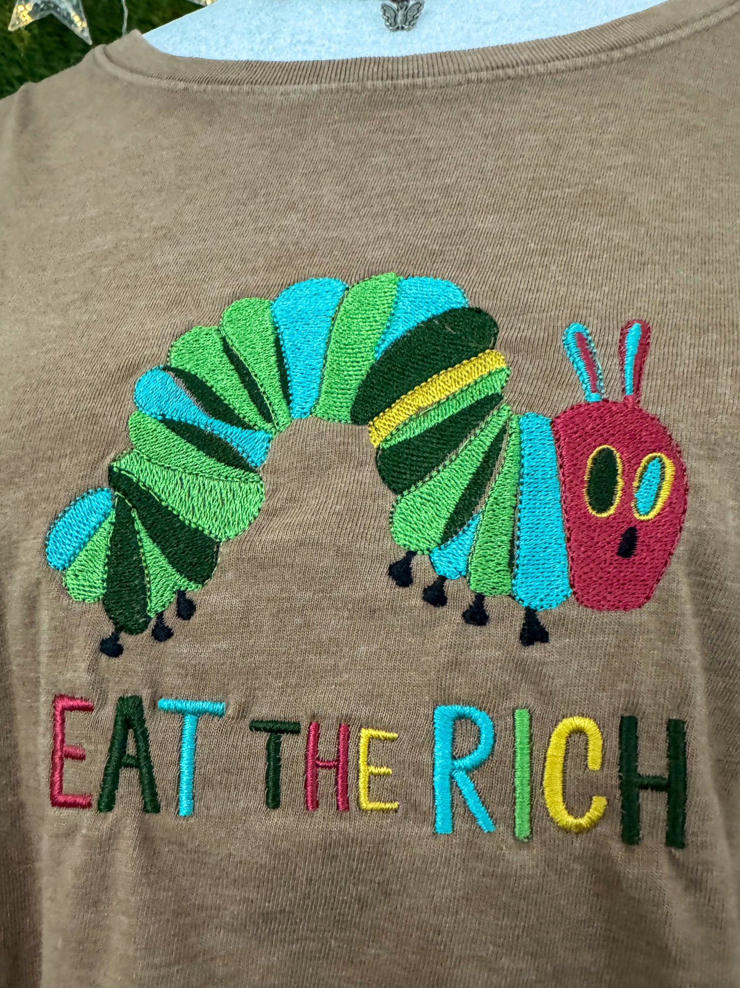 Eat The Rich Caterpillar Cropped T-Shirt 2XL