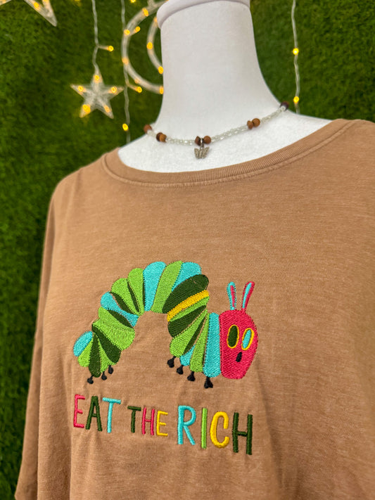 Eat The Rich Caterpillar Cropped T-Shirt 2XL