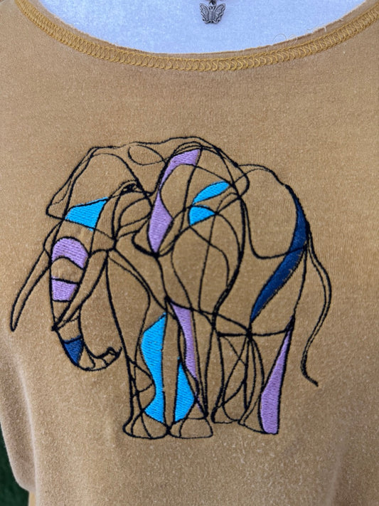 Abstract Elephant Cropped Tee XS