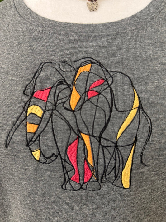 Abstract Elephant Grey T-Shirt L