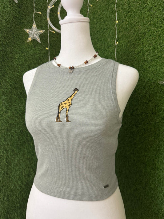 Cowboy Giraffe Cropped Tank S