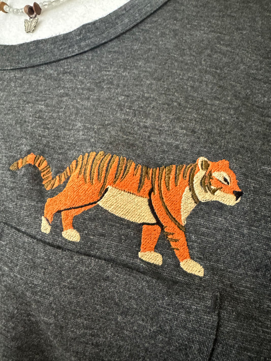 Tiger Grey Pocket Tee 3XL