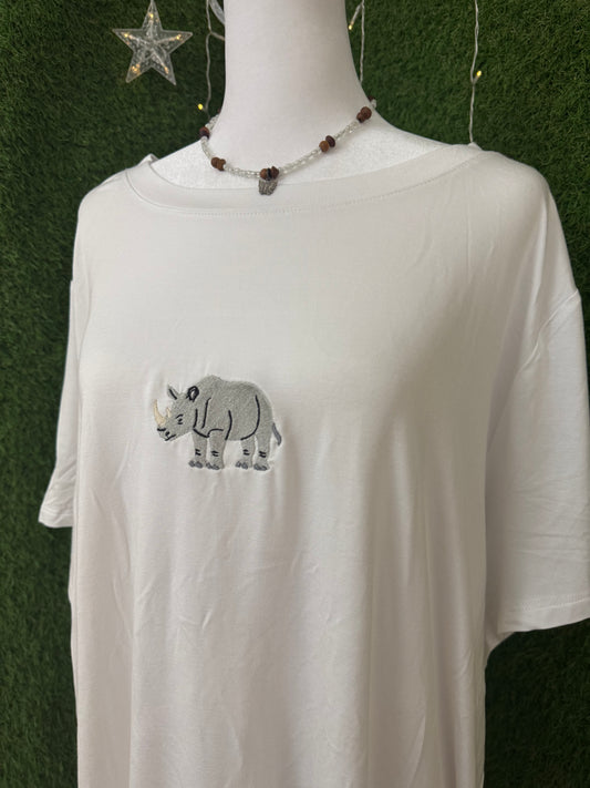 Rhino White T-Shirt 4XL