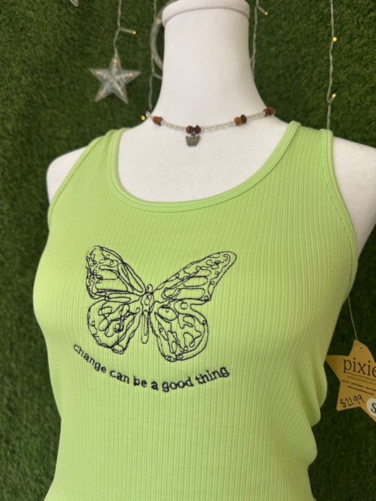 Change can be a Good Thing Cropped Green Tank S