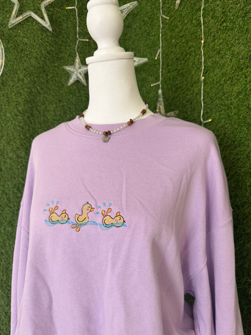 Little Ducks Cropped Purple Crewneck S